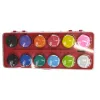 A 24-color portable children's watercolor paint tray with sponge pads Item Picture